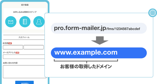 独自ドメインで会社名や商品名にちなんだURLに変更可能